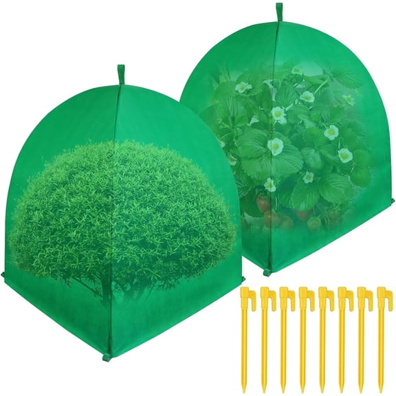2 PACK Winter Plant Covers Freeze Protection Shrub Covers for Winter Frost Protection for Plants in Winter Warm Plant Tent Protecting Fruit Potted Plants Tree From Freezing Animals Eating (35x35x39)