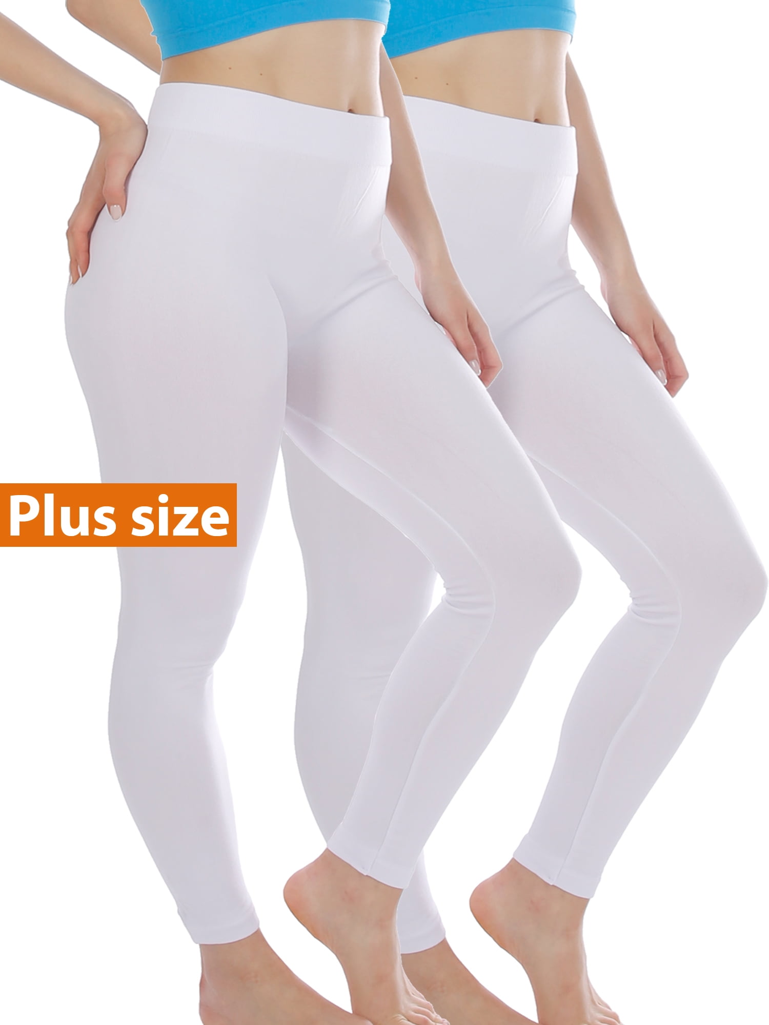 2 PACK Women Fleece Lined Plus Size Full Length Legging Thick Warm Winter  Thights Pants XL 2XL 3XL 