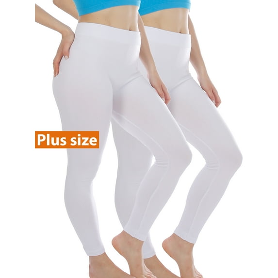 2-Pack Women Fleece Lined Warm Full Length Legging Thermal leggings Pants One Size Plus 1X/2X/3X