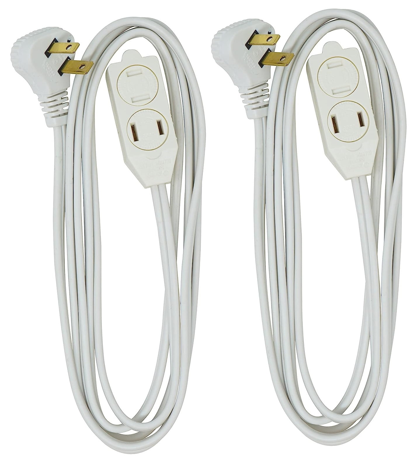 2PACK Woods 16/2 White 3' Slimline Extension Cord (2235)