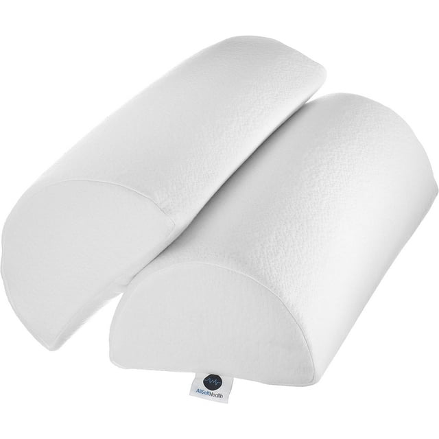 2Pack XXL Half Moon Bolster Pillow for Legs, Back, Head Memory Foam