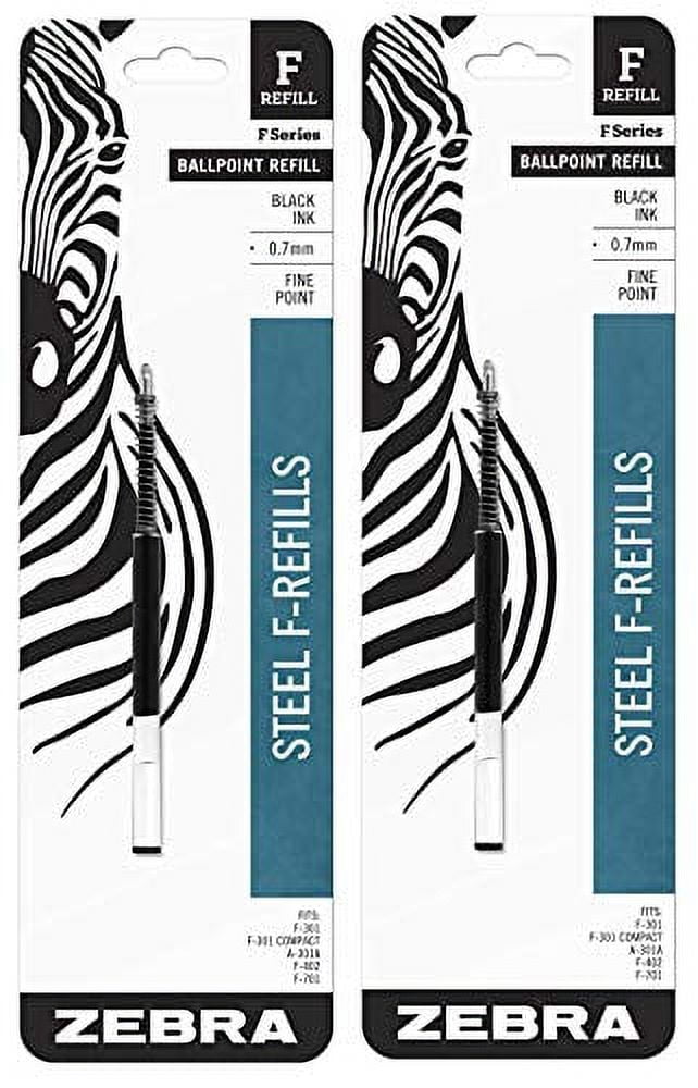 2 PACK: Zebra Pen F-Refill 0.7mm Black 1 per pack - Zebra Pen 85511