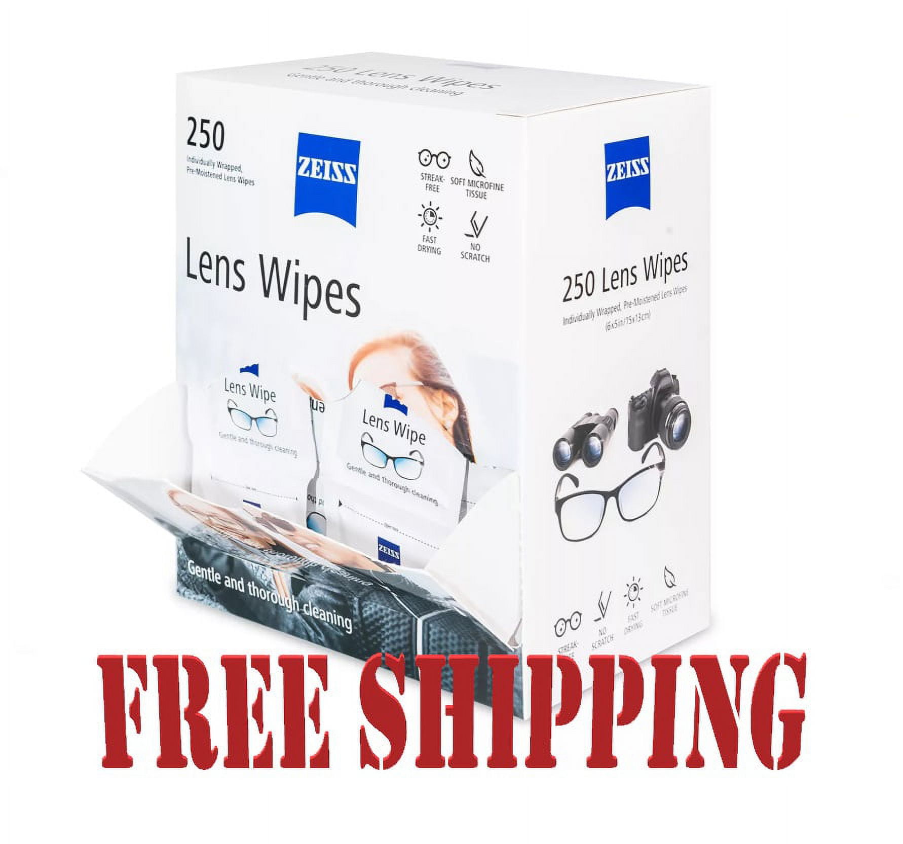 2 PACK Zeiss PreMoistened Lens Cleaning Wipes, 220 Count
