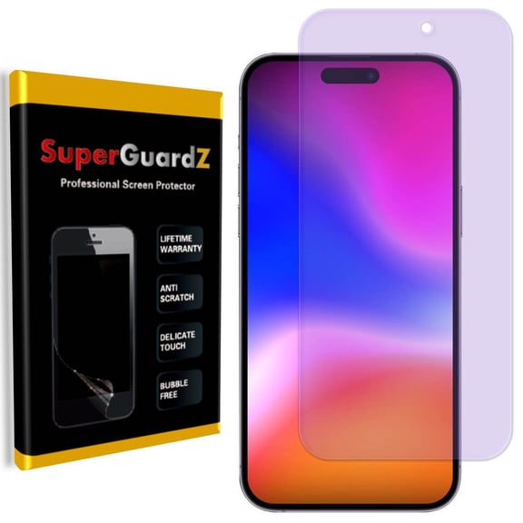 [2-PACK] For iPhone 17 Pro / 17 (2025 Release) [Also Fit iPhone 16 Pro] - SuperGuardZ Anti Blue Light [Eye Protection] PET Film Screen Protector, Anti-Scratch, Anti-Bubble