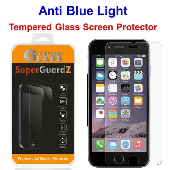 [2-PACK] For iPhone 6S 4.7" / iPhone 6 4.7" - SuperGuardZ [Anti Blue Light, Eye Protect] Tempered Glass Screen Protector, 9H, Anti-Scratch, Anti-Bubble, Anti-Fingerprint