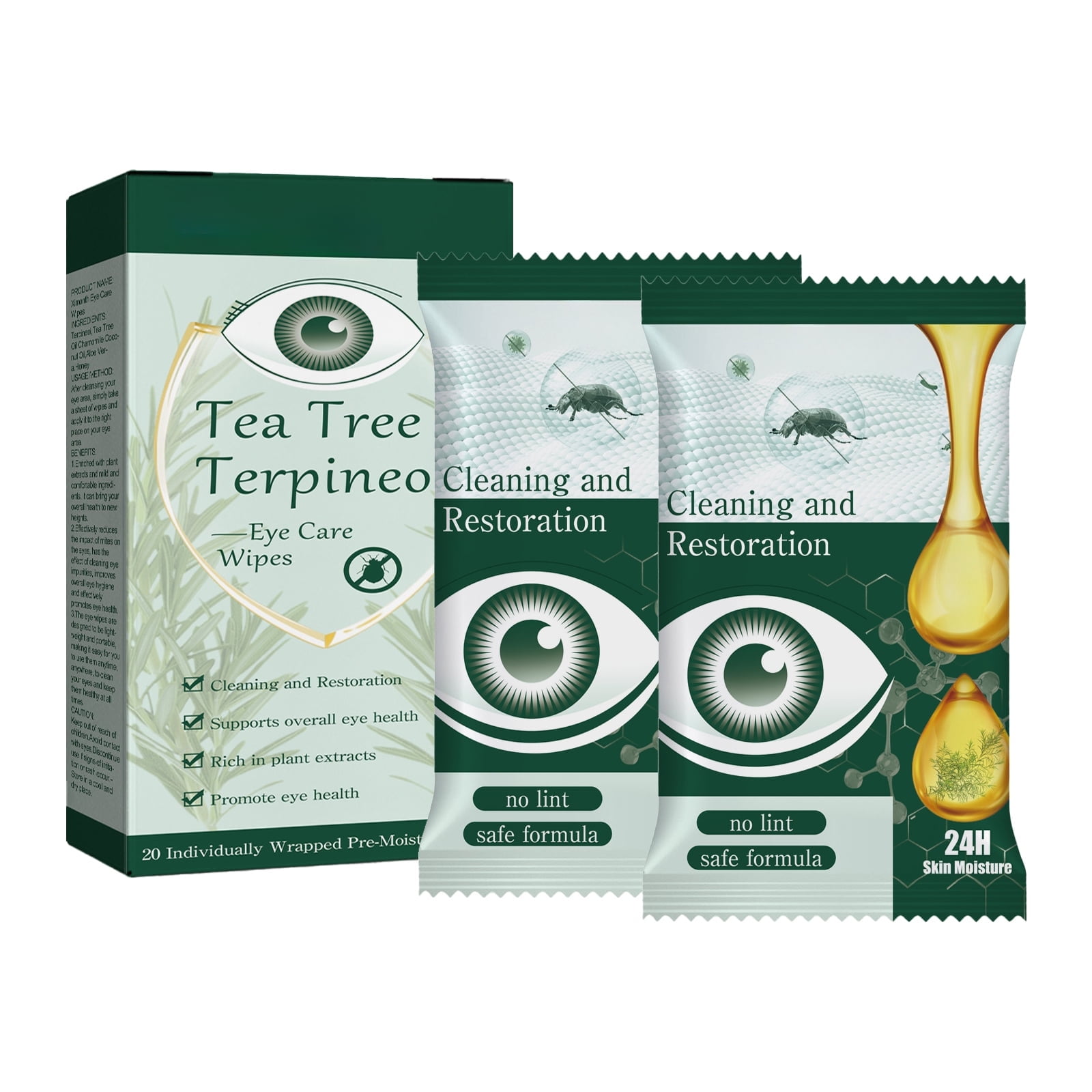 2 PACKS Antimite eye wipes for itchy eyes, dry eyes, stye and