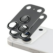 2-PACKS Camera Lens Protector For iPhone 17 Pro 2025, ELEHOLD Metal Alloy Tempered Glass HD Camera Lens Protector,Gray