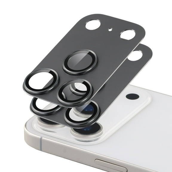 2-PACKS Camera Lens Protector For iPhone 17 Pro 2025, ELEHOLD Metal Alloy Tempered Glass HD Camera Lens Protector,Gray