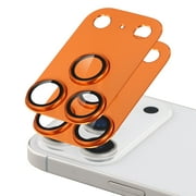 2-PACKS Camera Lens Protector For iPhone 17 Pro Max 2025, ELEHOLD Metal Alloy Tempered Glass HD Camera Lens Protector,Orange