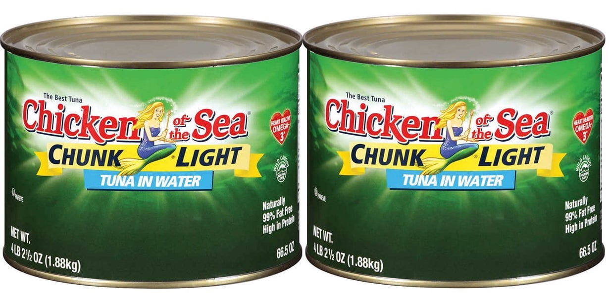 2 PACKS Chicken of the Sea Chunk Light Tuna in Water, Food Service Pack, 66.5 oz