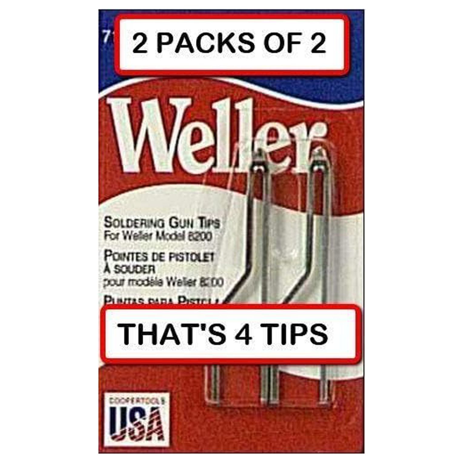 (2 PACKS OF 2 = 4 TIPS) WELLER 7135W Solder Tip for 8200 and 9200 Soldering Gun