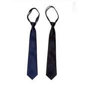 2 PACKS Pre Tied Adjustable Black Zipper Ties for Men 3.15" 8CM Womens Solid Color Necktie