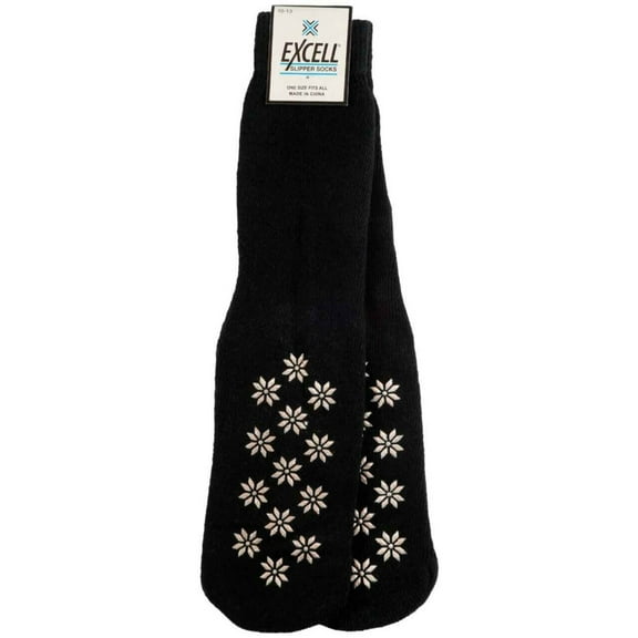 2 PAIR-Hospital Style Slipper Socks with Non-Skid Grip Sole