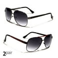 thumbnail image 1 of 2 PAIR Retro Men 80s Fashion Aviator Sunglasses Black Vintage Glasses Black RG, 1 of 2