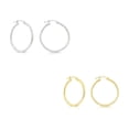 thumbnail image 1 of 2 PAIR SET! Tilo Jewelry Round Hoop Earrings for Women & Unisex - 30mm, 1 of 4