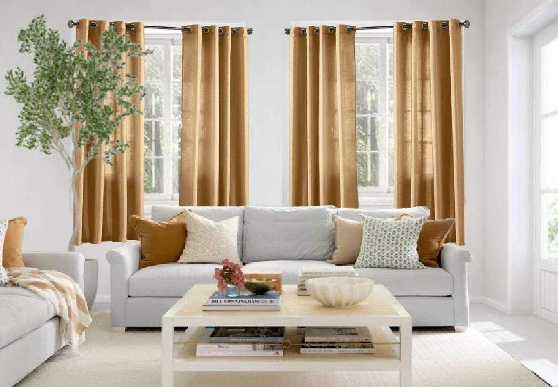 Mira Semi Sheer Window Faux Silk Anti...