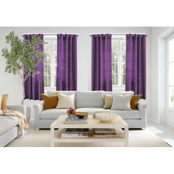 Gorgeous Home Linen 2-Panels Mira Solid Semi Sheer Window Curtain Faux Silk Bronze Grommets 55in. x 63in Each Piece