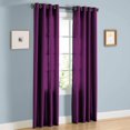 thumbnail image 1 of 2 PANEL MIRA  SOLID PURPLE SEMI SHEER WINDOW FAUX SILK ANTIQUE BRONZE GROMMETS CURTAIN DRAPES 55 WIDE X 84" LENGTH, 1 of 1