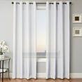 thumbnail image 1 of 2 PANEL MIRA  SOLID WHITE  SEMI SHEER WINDOW FAUX SILK ANTIQUE BRONZE GROMMETS CURTAIN DRAPES 55 WIDE X 95" LENGTH, 1 of 1