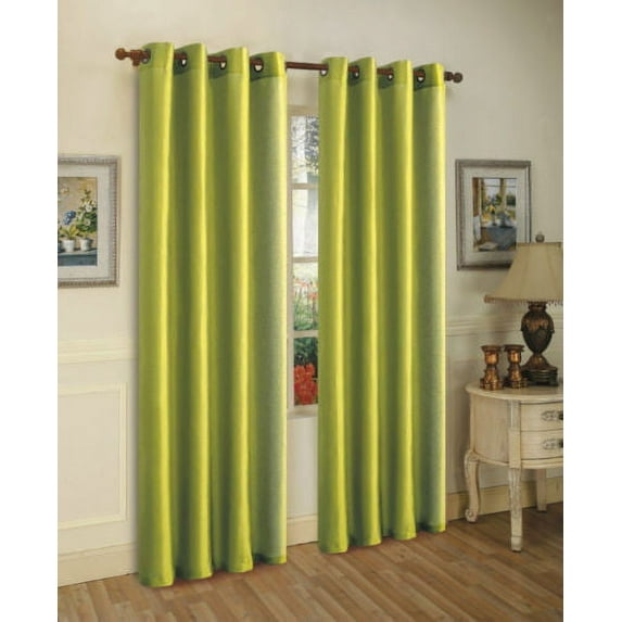 2 PANELS GROMMET FAUX SILK WINDOW CURTAINS DRAPE FOAM LINED BLACKOUT THERMAL 95"