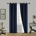 thumbnail image 1 of 2 PANELS SILK BLACKOUT THERMAL GROMMET FOAM LINED WINDOW CURTAIN DRAPE BLA#, 1 of 4
