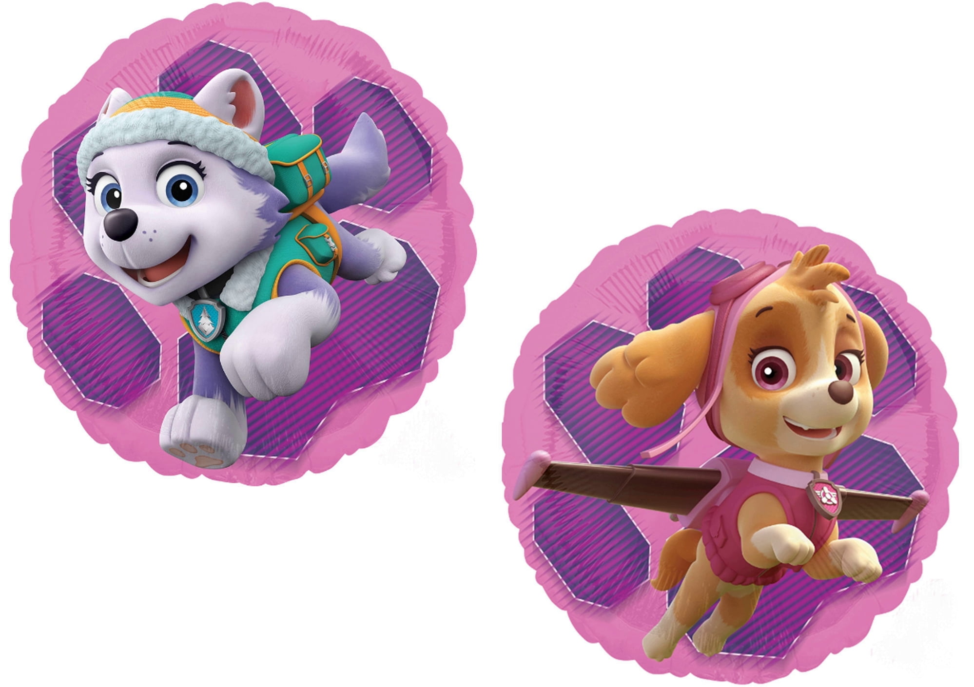 (2) PAW PATROL SKYE & EVEREST Pink Girls 18" Birthday Foil Mylar Balloons Decorations Party Supplies