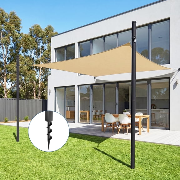 2 PC 10FT Shade Sail Poles,Sun Shade Poles with d-Clamps, Outdoor Rust-Resistant