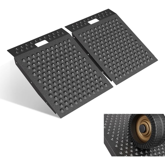 2 PC 29"x48" Shed Ramp for Riding Mower, 1500 LB Capacity, Anti-Slip Punch Plate Alloy Ramp for ATV, Motorcycle, Garage & Barn