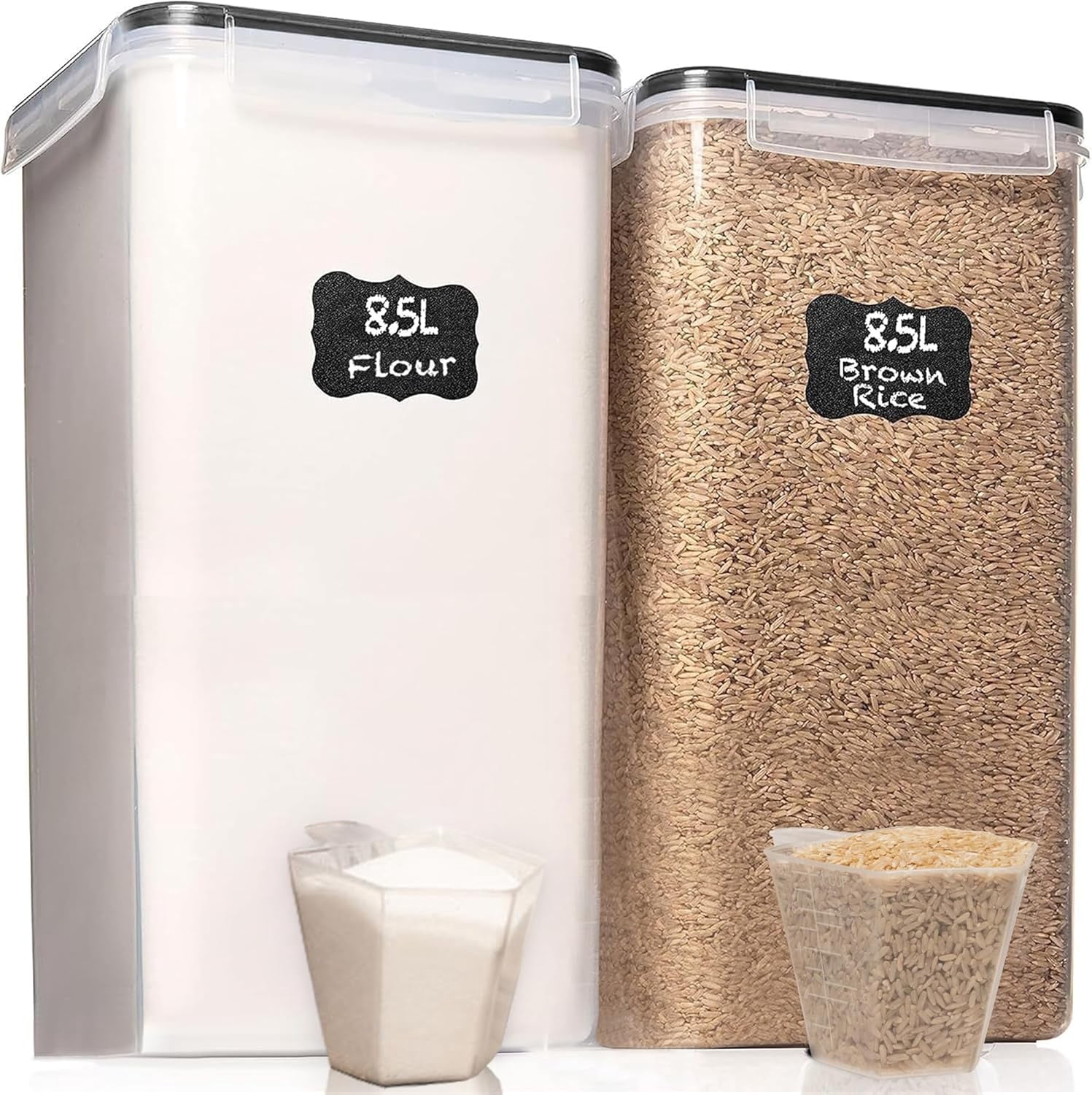 2 PC [8.5L / 287 Oz] Extra Large Airtight Food Storage Containers with ...