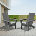 thumbnail image 1 of JUSTLET Outdoor Patio Chair, HDPE Folding Adirondack Chair Set of 2, Gray, 1 of 11
