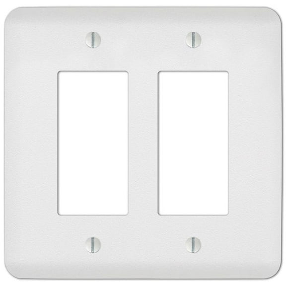 2 PC Amerelle Capri Paintable Textured White 2 gang Stamped Steel Decorator Wall Plate 1 pk