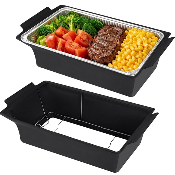 2 PC Black Chafer Wind Guard, Lightweight Chafing Dish Wind Guard for Buffet Table, Windproof Fabric Covers for Outdoor Catering Weddings, Easy-Clean Foldable
