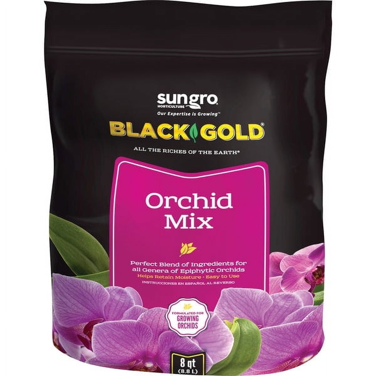 2 PC Black Gold Organic Orchid Potting Mix 8 qt