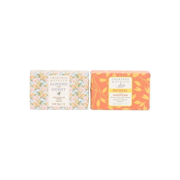 2  PC CRABTREE & EVELYN   Oatmeal And Almond Bar Soap Set
