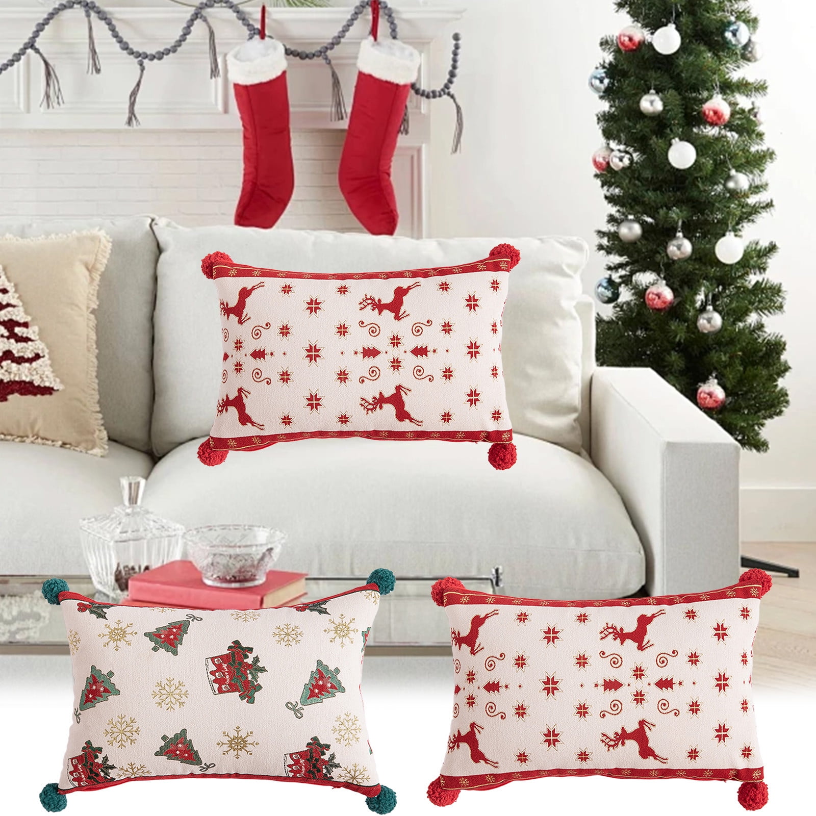 2 PC Christmas Pillow Covers Merry Christmas Throw Pillow Decorative