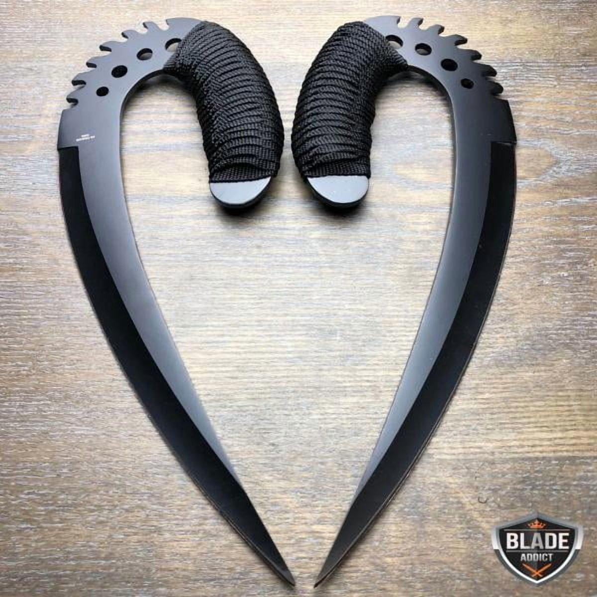 2 PC Chronicles Of Riddick Saber Fixed Blade Knife w/ Stand Display Collectible Cosplay