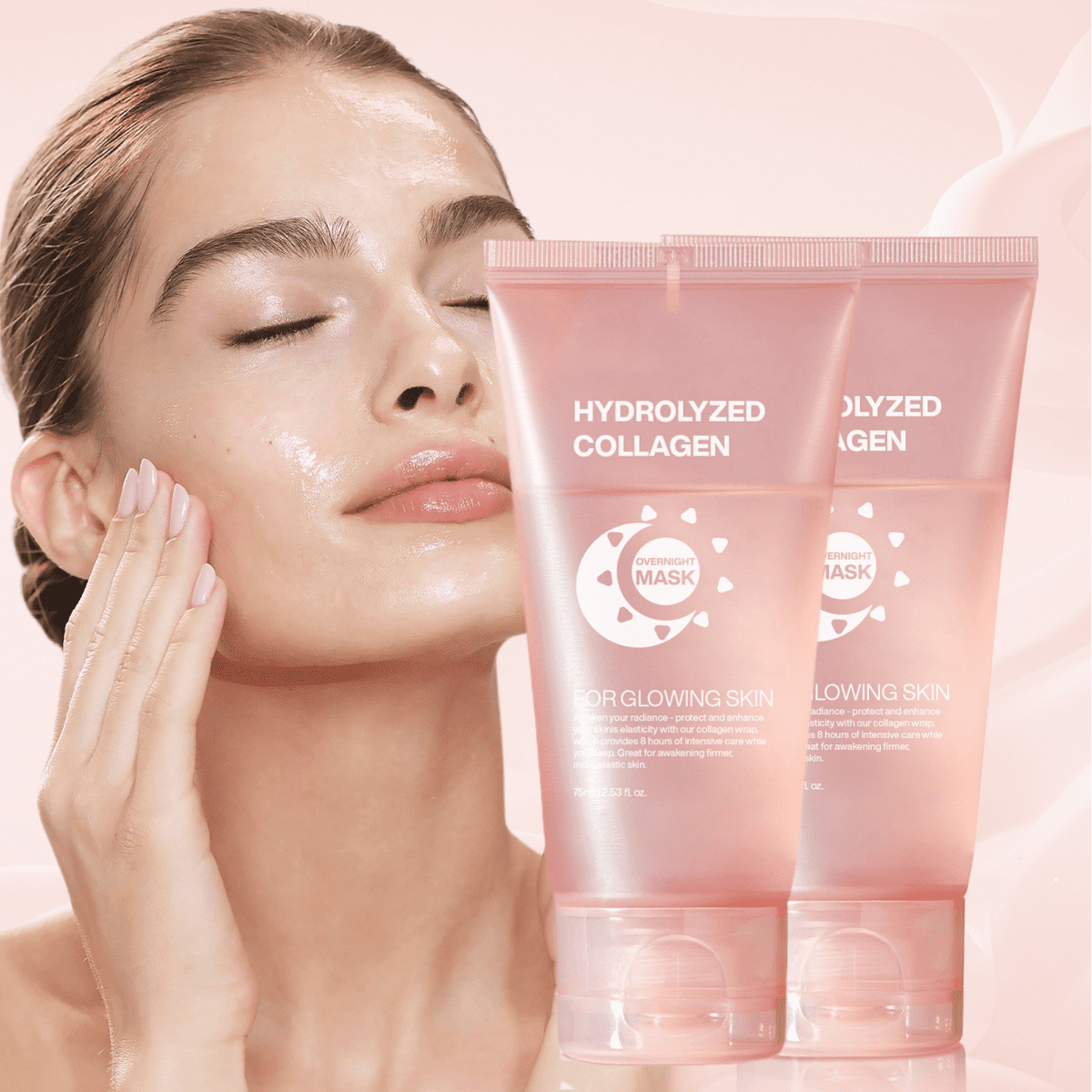 2 PC Collagen Overnight Wrapping Mask Peel Off Collagen Face Mask, Hydrates & Firming Overnight