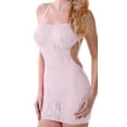 thumbnail image 1 of 2 PC Crisscross Back Lace Mini Dress with G-String - White, 1 of 6