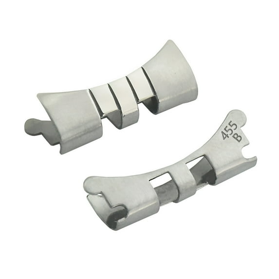 2 PC END LINK PIECE FOR JUBILEE WATCH BAND 36MM ROLEX DATEJUST 20MM BRACELET S/S