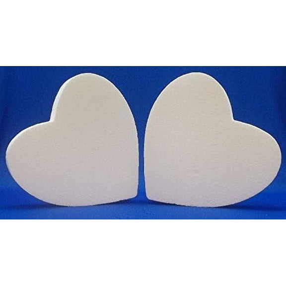 2 PC EPS Polystyrene Styrofoam Solid Hearts 10" Floral Craft