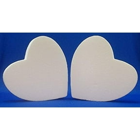 2 PC EPS Polystyrene Styrofoam Solid Hearts 10" Floral Craft
