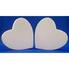 2 PC EPS Polystyrene Styrofoam Solid Hearts 12" Floral Craft