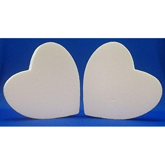 2 PC EPS Polystyrene Styrofoam Solid Hearts 12" Floral Craft