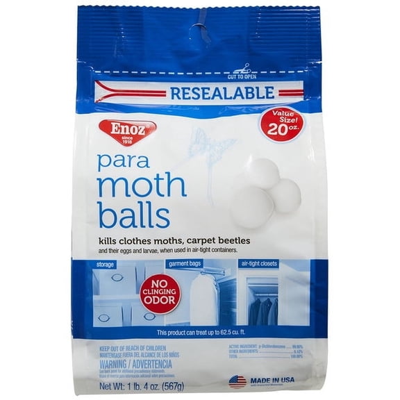 2 pc Enoz Para Moth Balls Solid For Moths 20 oz