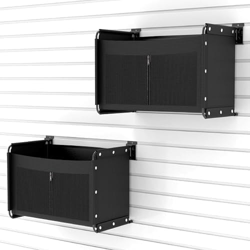 2-PC Heavy Duty Slatwall Baskets, Slatwall Bags, Accessories for Slat Wall, Slatwall Storage, Baskets for Slatwall, 21.7"x12.8"x10.6" Size, Oxford Fabric Material, 45 lbs Max Load-bearing$$Furniture