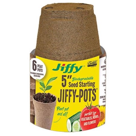 2 PC Jiffy 5 in. H Seed Starting Peat Pot 6 pk
