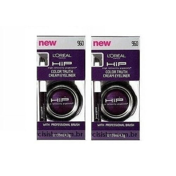 2 PC L'Oreal HIP High Intensity Pigment Color Truth Cream Eyeliner, 960 EGGPLANT
