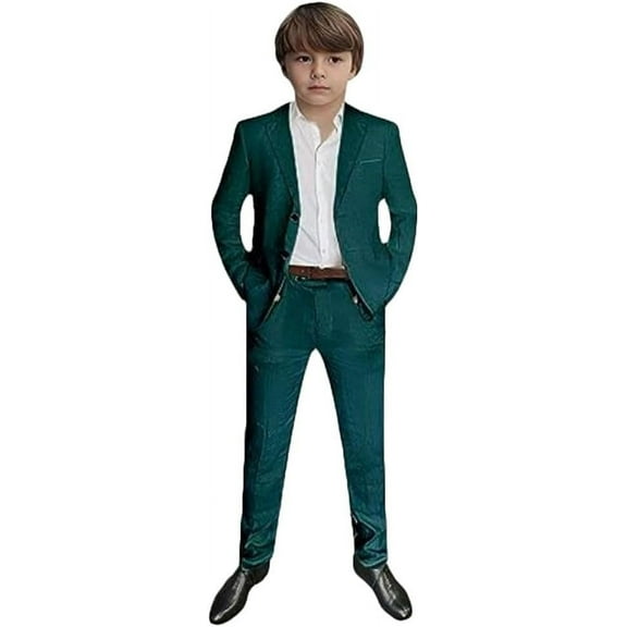 2 PC Linen Boys Tuxedos Suit for Wedding Two Buttons Jacket Pants Set Boys Formal Suit Boys Party Suit