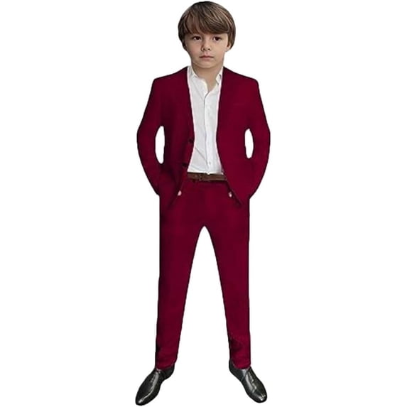 2 PC Linen Boys Tuxedos Suit for Wedding Two Buttons Jacket Pants Set Boys Formal Suit Boys Party Suit