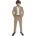 thumbnail image 1 of 2 PC Linen Boys Tuxedos Suit for Wedding Two Buttons Jacket Pants Set Boys Formal Suit Boys Party Suit, 1 of 8